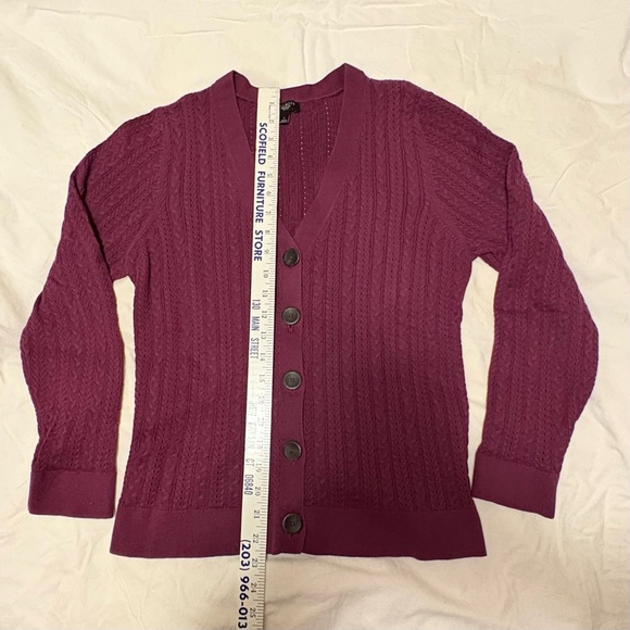 Talbots Cabled Cotton Cardigan - Picture 4 of 7